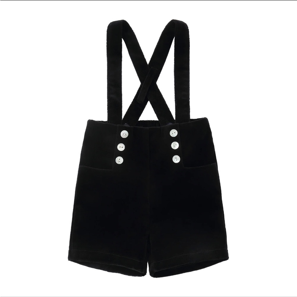 Petit Clair velvet overalls
